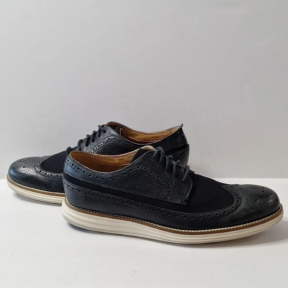 Cole Haan Men's Preppy Whiskey Navy Leather Tucker Oxford II Shoes Size 8.5